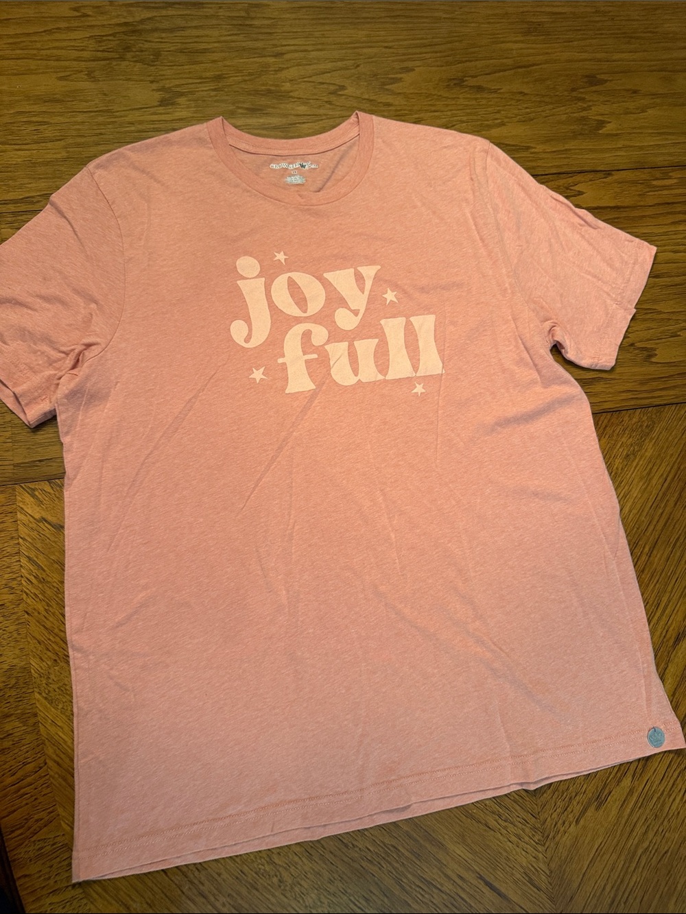 Crown Peach-Pink "joyful" Graphic Tee